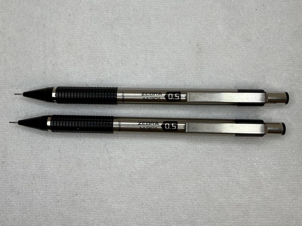 Zebra M-301 Stainless Steel Mechanical Pencil 0.5mm Lead Set 2 Japan